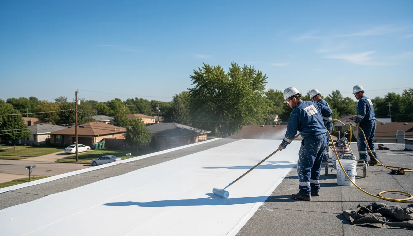 Commercial roof coating in Hull, IL near me
